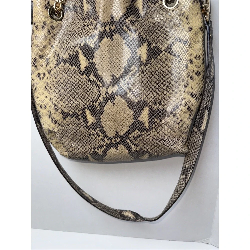 MICHAEL‎ KORS Chain Python Leather JET SET Tote Hobo Convertible Shoulder Bag